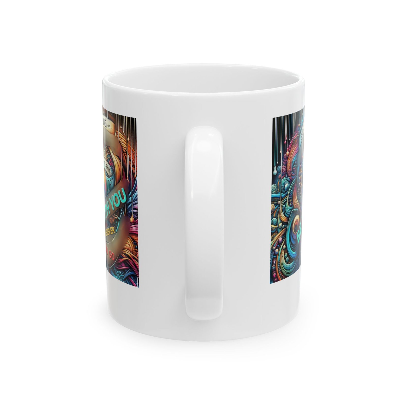 Cosmic Dreamscape Ceramic Mug | Psychedelic Colorful Coffee Cup - Image 3