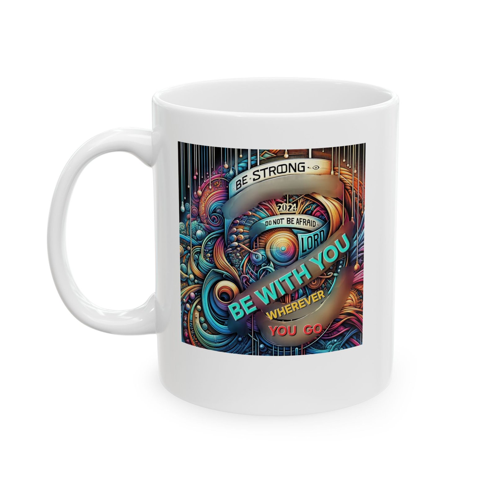 Cosmic Dreamscape Ceramic Mug | Psychedelic Colorful Coffee Cup - Image 4