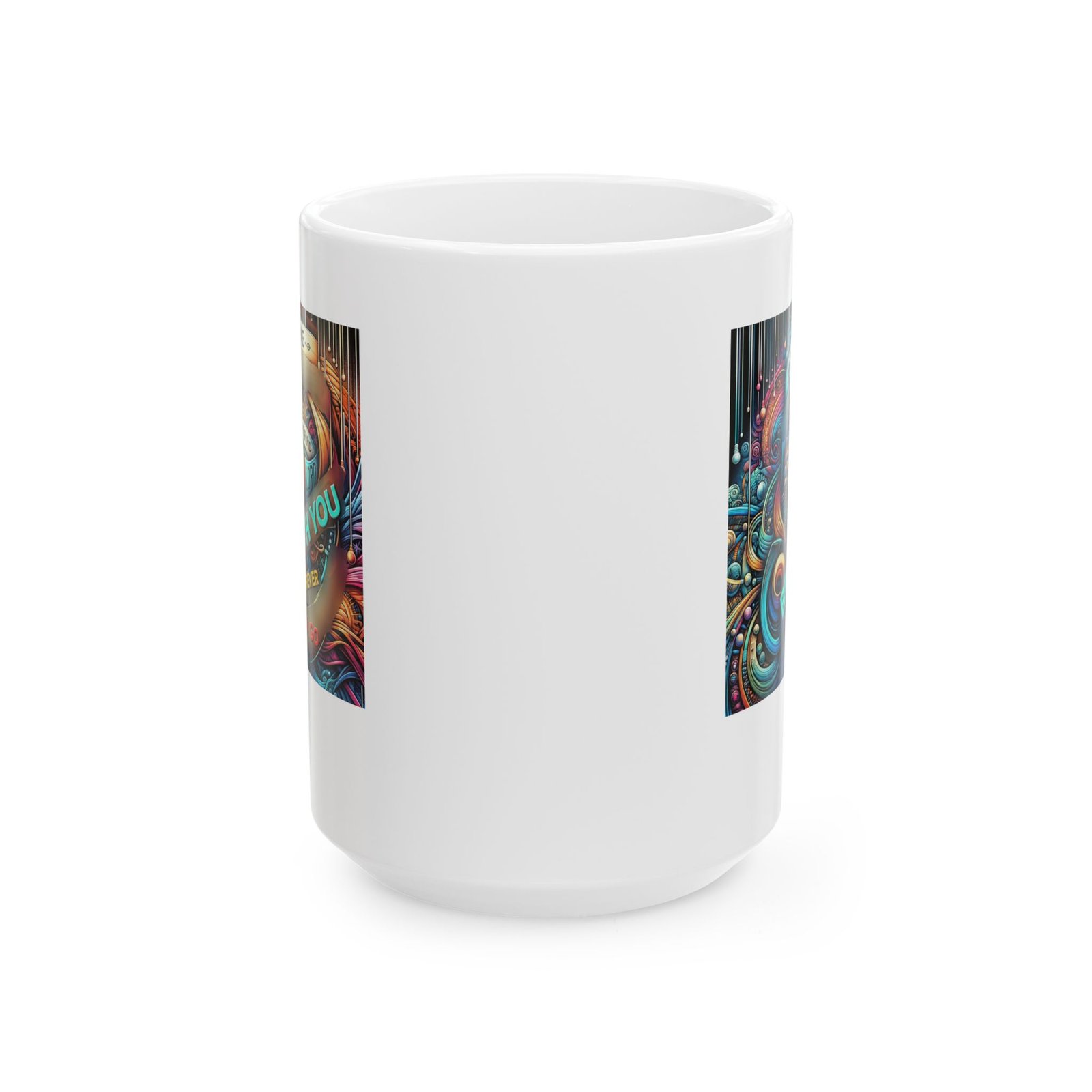 Cosmic Dreamscape Ceramic Mug | Psychedelic Colorful Coffee Cup - Image 5