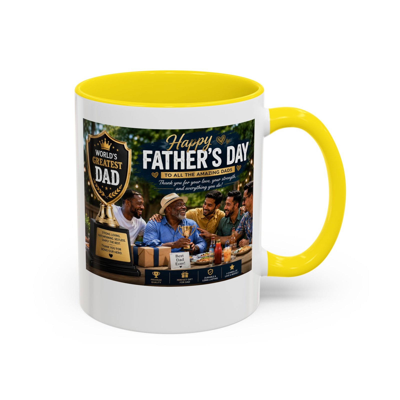 World’s Greatest Dad Accent Coffee Mug | Father’s Day Gift Mug - Image 22