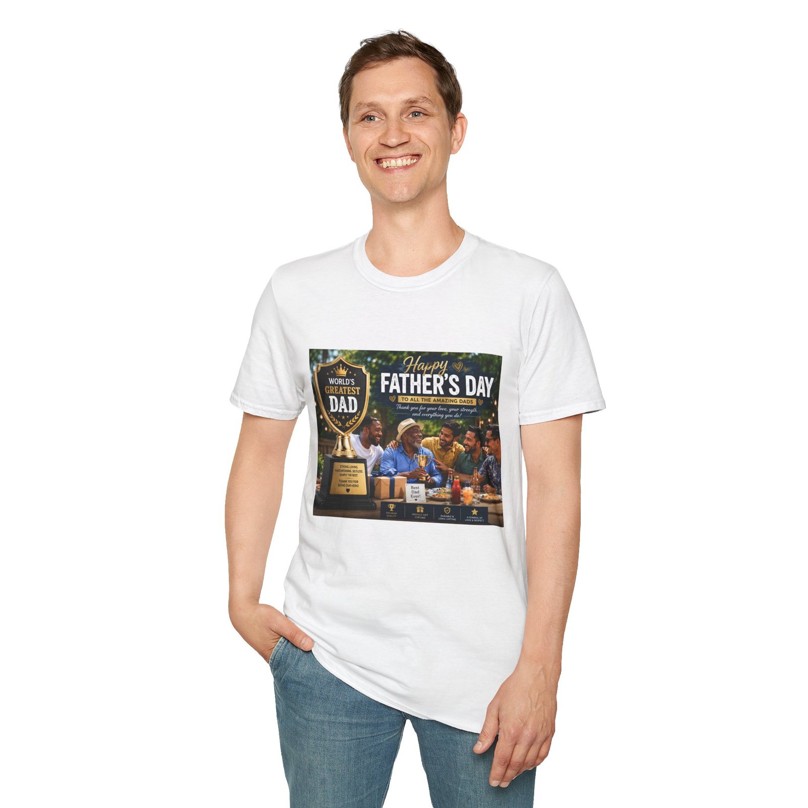 World’s Greatest Dad | Father’s Day Premium Graphic T-Shirt - Image 13