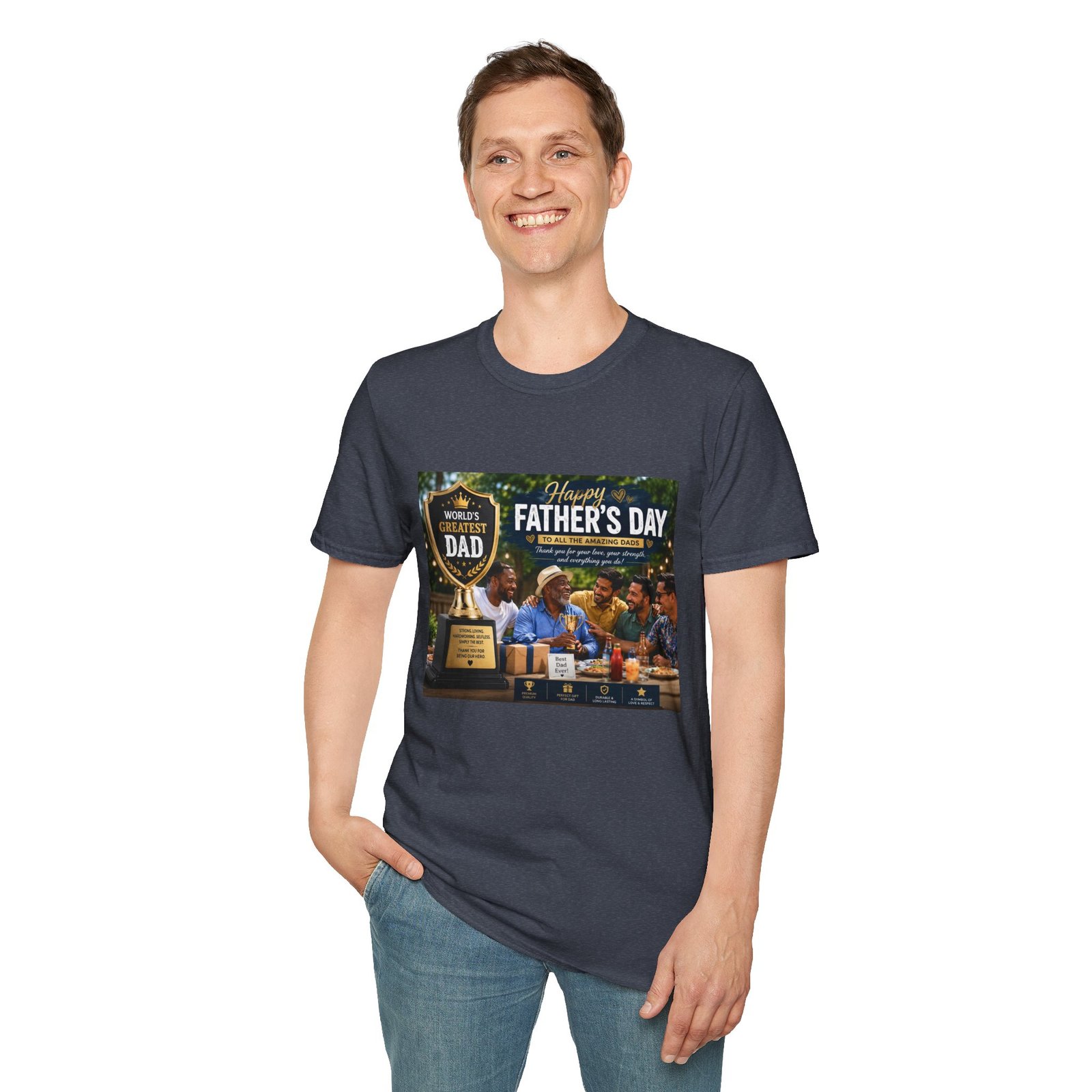 World’s Greatest Dad | Father’s Day Premium Graphic T-Shirt - Image 21