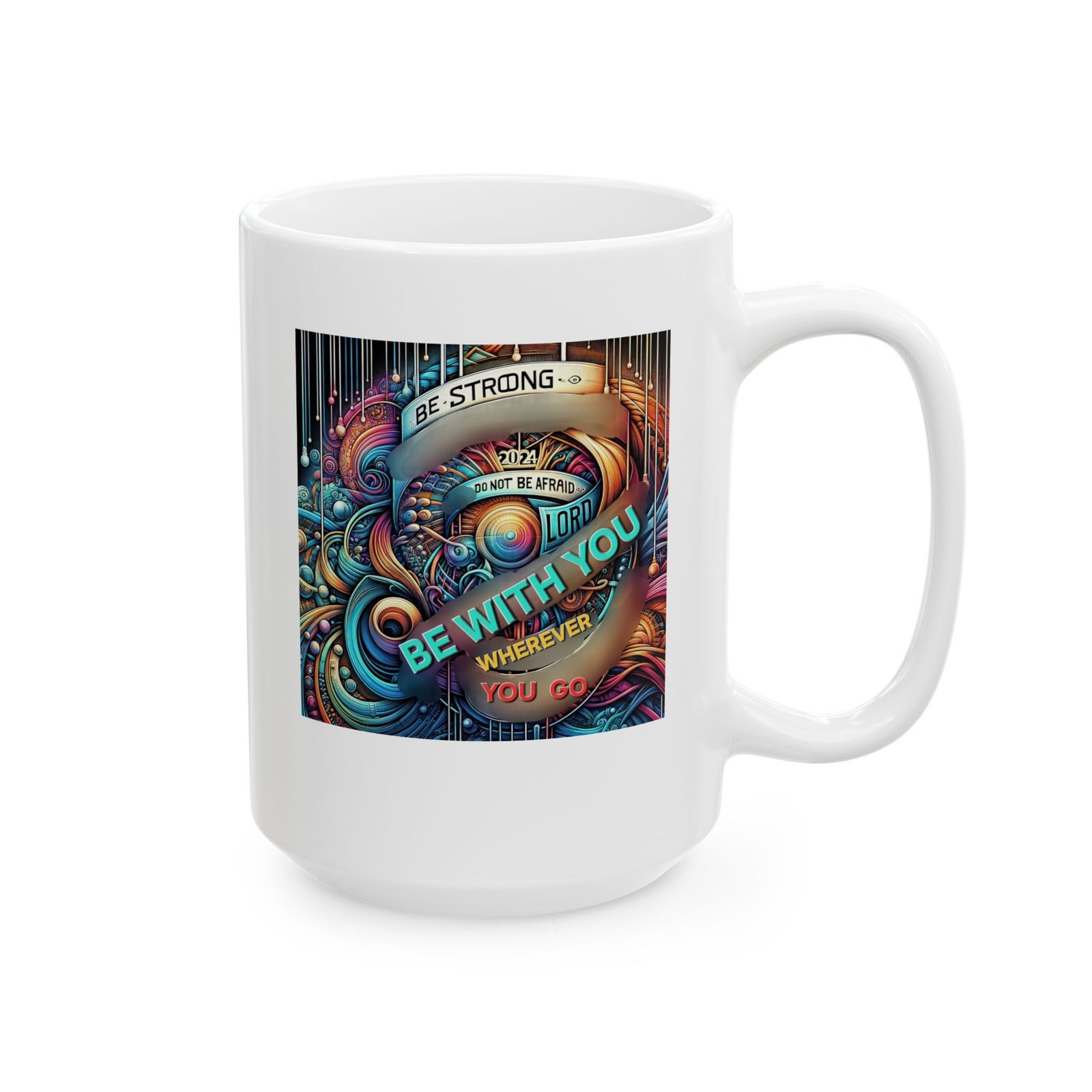 Cosmic Dreamscape Ceramic Mug | Psychedelic Colorful Coffee Cup - Image 8