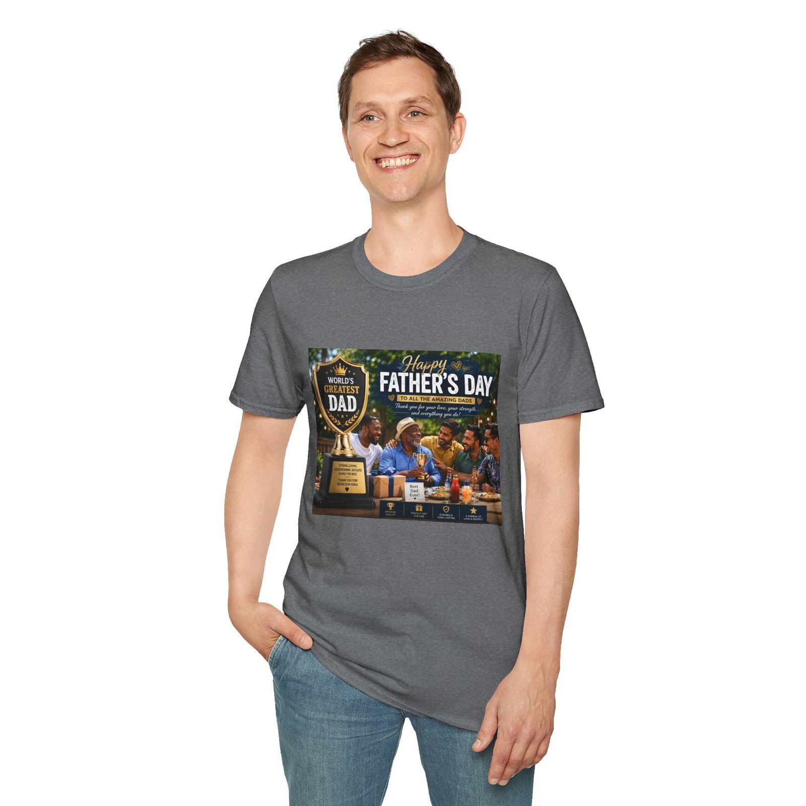 World’s Greatest Dad | Father’s Day Premium Graphic T-Shirt - Image 36
