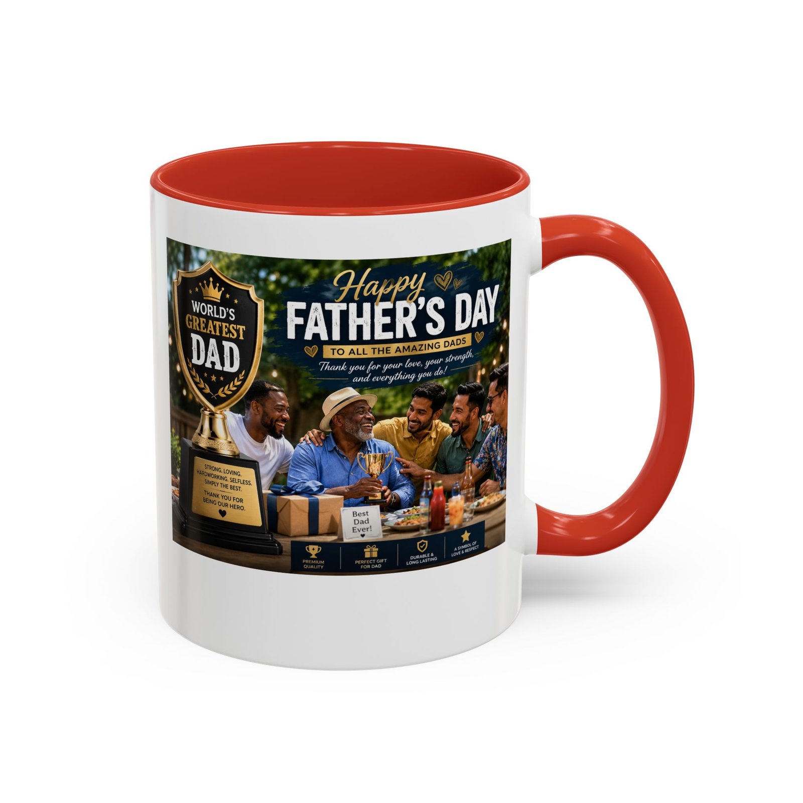 World’s Greatest Dad Accent Coffee Mug | Father’s Day Gift Mug - Image 10
