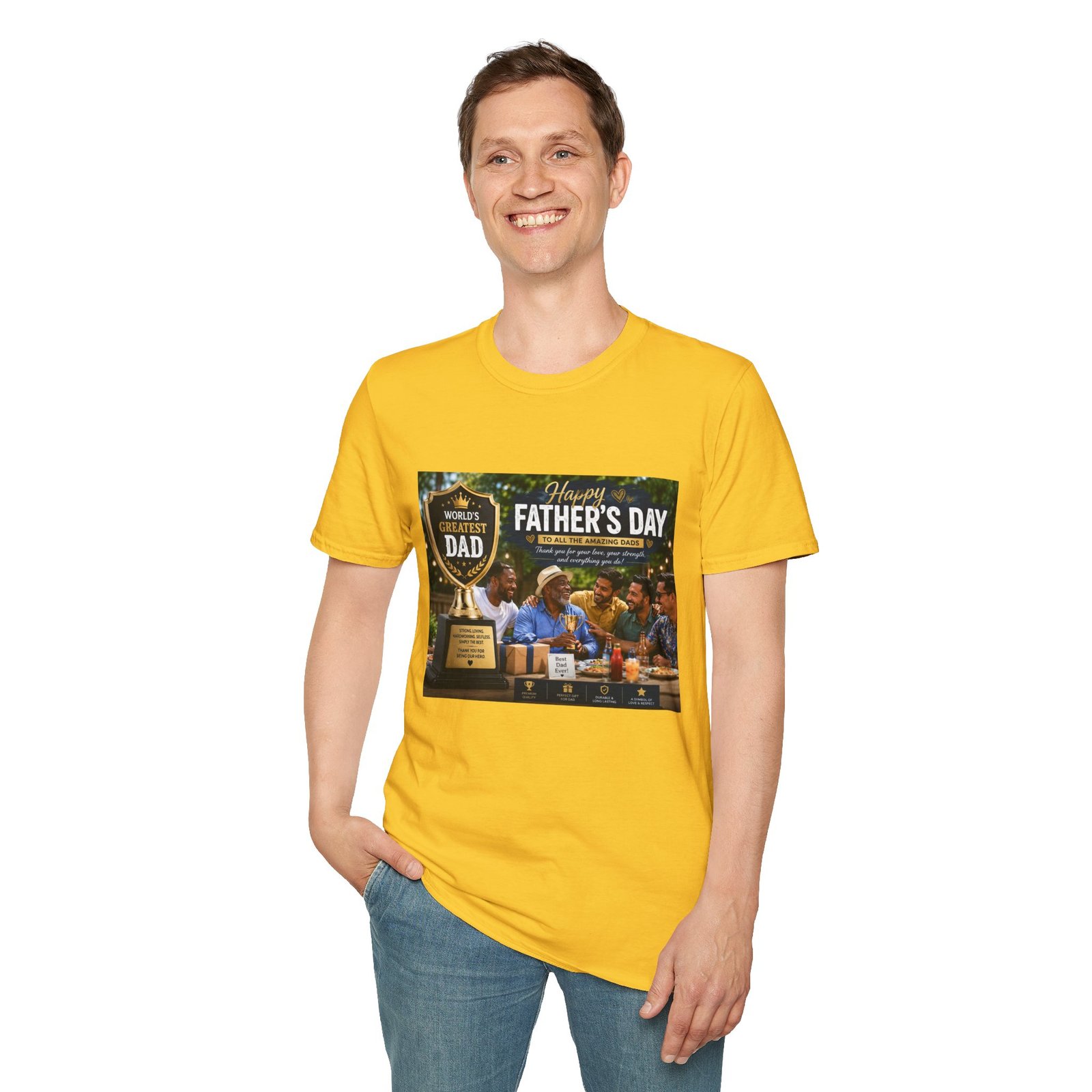 World’s Greatest Dad | Father’s Day Premium Graphic T-Shirt - Image 17