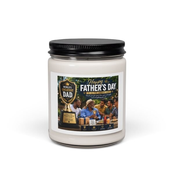 Father's Day Candle β 'World's Greatest Dad' Scented Soy Jar (9oz)