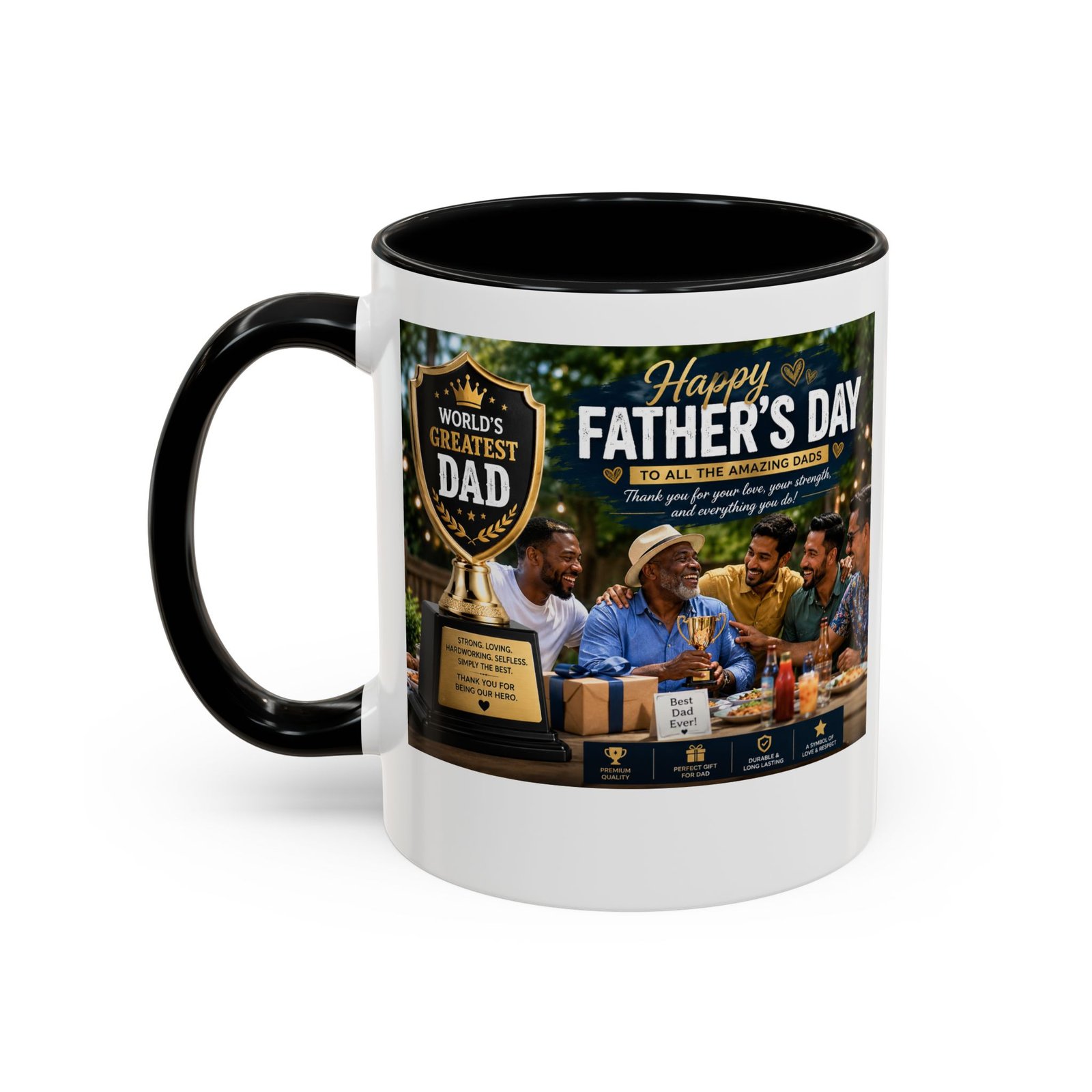 World’s Greatest Dad Accent Coffee Mug | Father’s Day Gift Mug