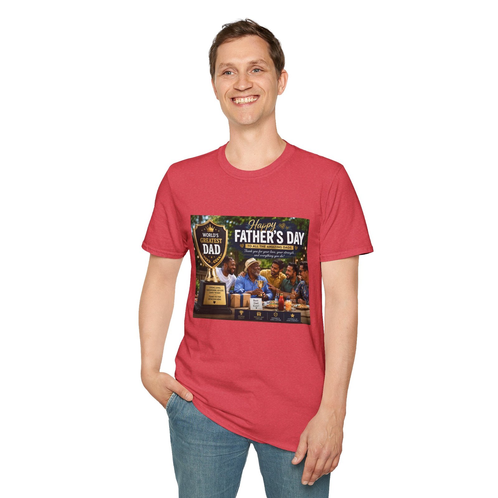 World’s Greatest Dad | Father’s Day Premium Graphic T-Shirt - Image 32