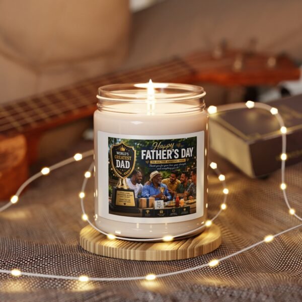 Father's Day Candle β 'World's Greatest Dad' Scented Soy Jar (9oz)