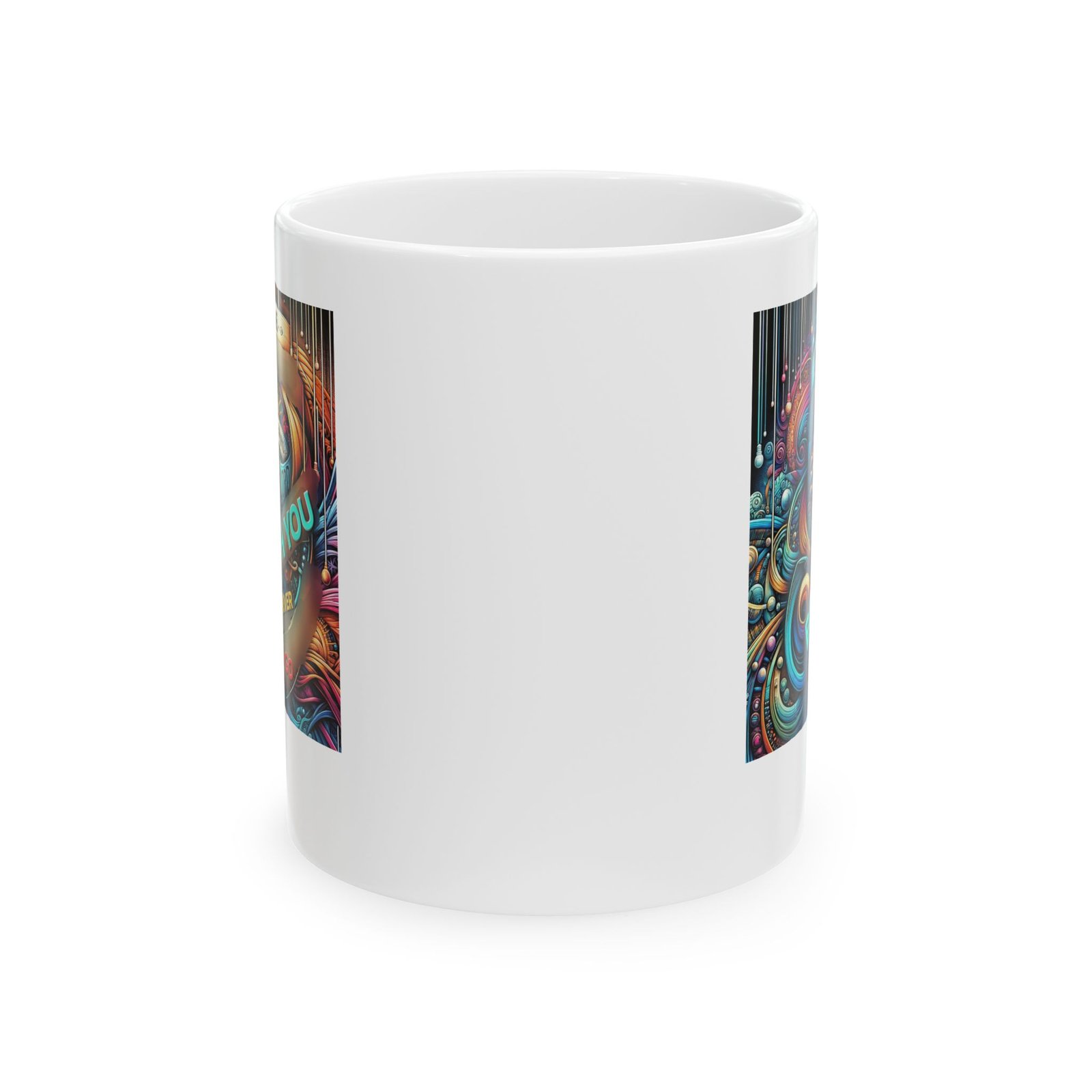 Cosmic Dreamscape Ceramic Mug | Psychedelic Colorful Coffee Cup - Image 2
