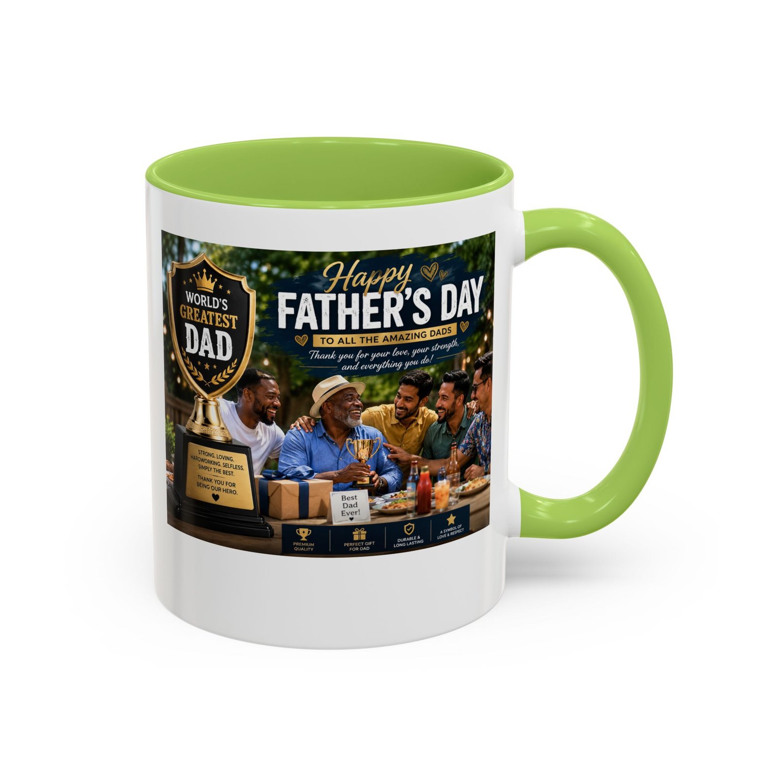 World’s Greatest Dad Accent Coffee Mug | Father’s Day Gift Mug - Image 26