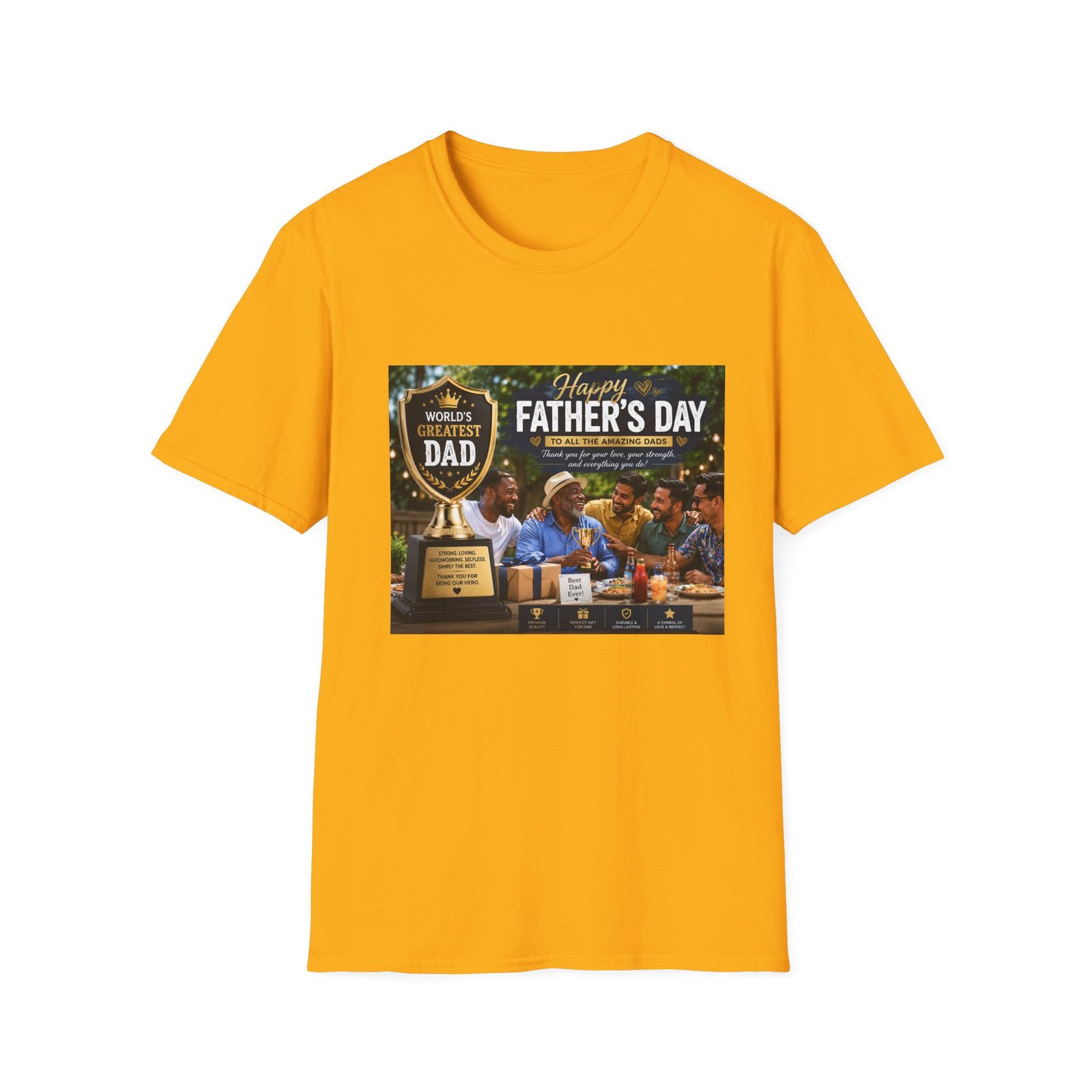 World’s Greatest Dad | Father’s Day Premium Graphic T-Shirt - Image 3