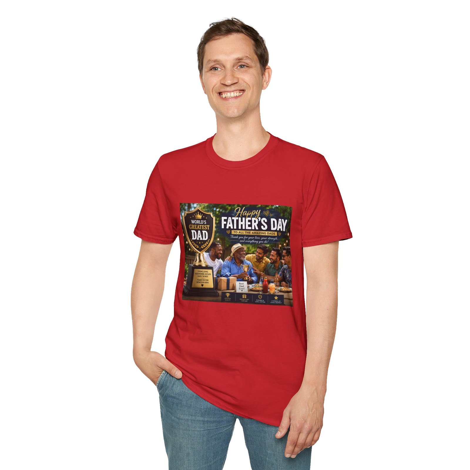 World’s Greatest Dad | Father’s Day Premium Graphic T-Shirt - Image 5