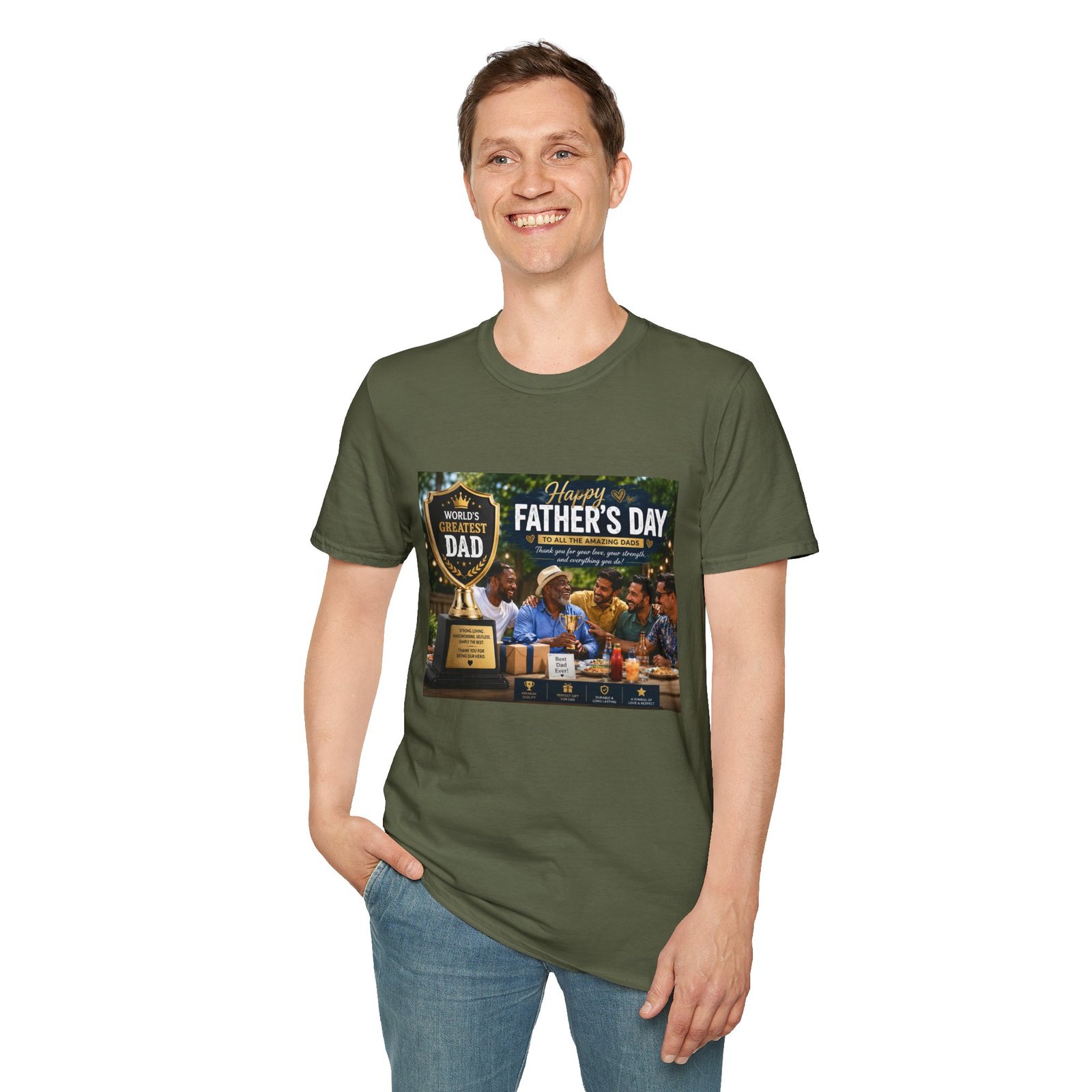 World’s Greatest Dad | Father’s Day Premium Graphic T-Shirt - Image 9