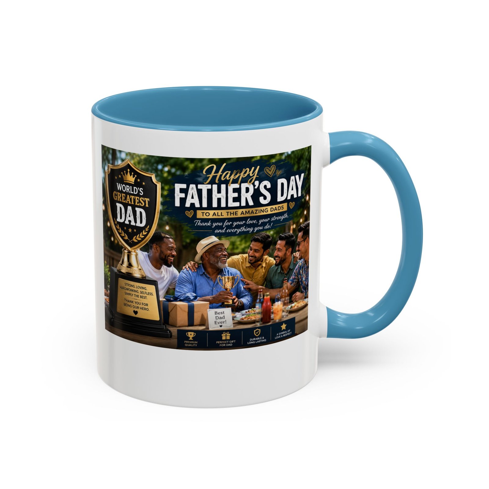 World’s Greatest Dad Accent Coffee Mug | Father’s Day Gift Mug - Image 14